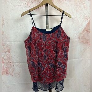 FADED GLORY paisley bandana print tank top size XL americana paisley boho shirt